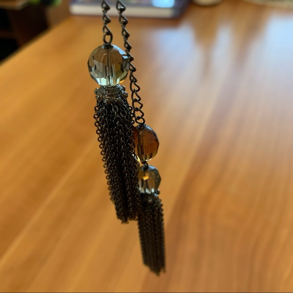 Crystal and Dangle Chain Necklace J.Jill - Picture 3 of 8